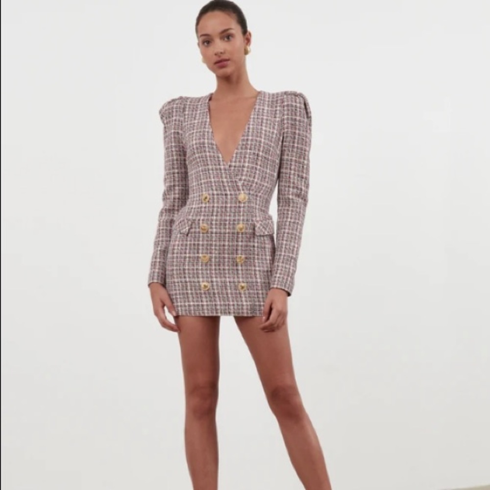 EUC Ronny Kobo Bea tweed blazer Dress S $498 - Picture 1 of 11